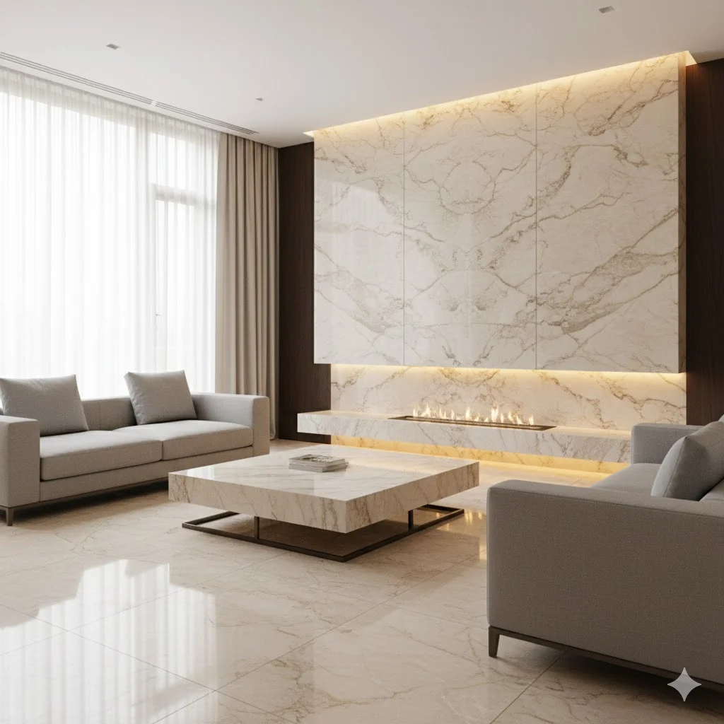 Crema Nova beige limestone slab - large format flooring marble Rajasthan